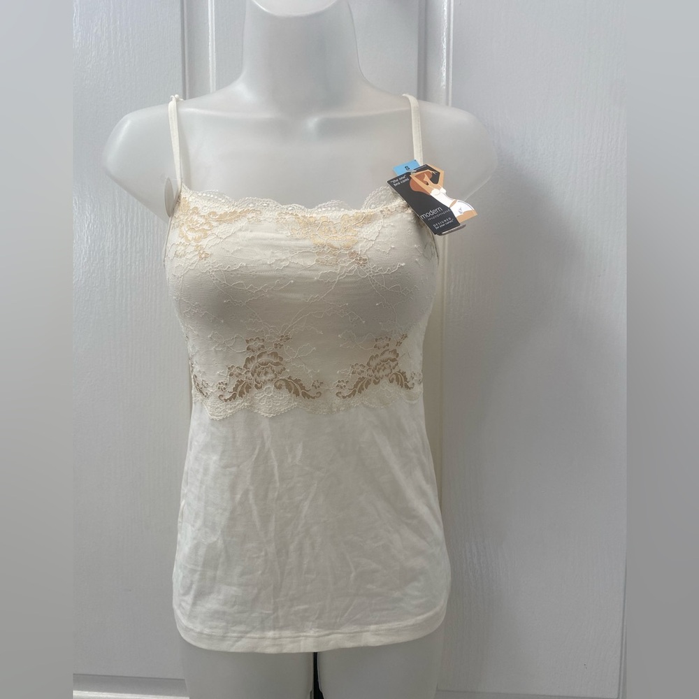 Modern Movement Cream Lace Trim Cami Top Sz S